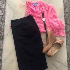 Worthington Navy Blue Pencil Skirt Sz 16